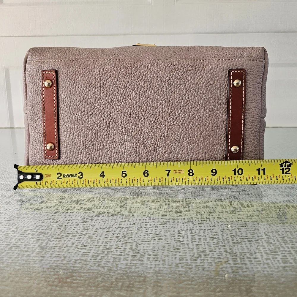 Dooney & Bourke Taupe & Brown Pebble Grain Leather Shoulder Bag
